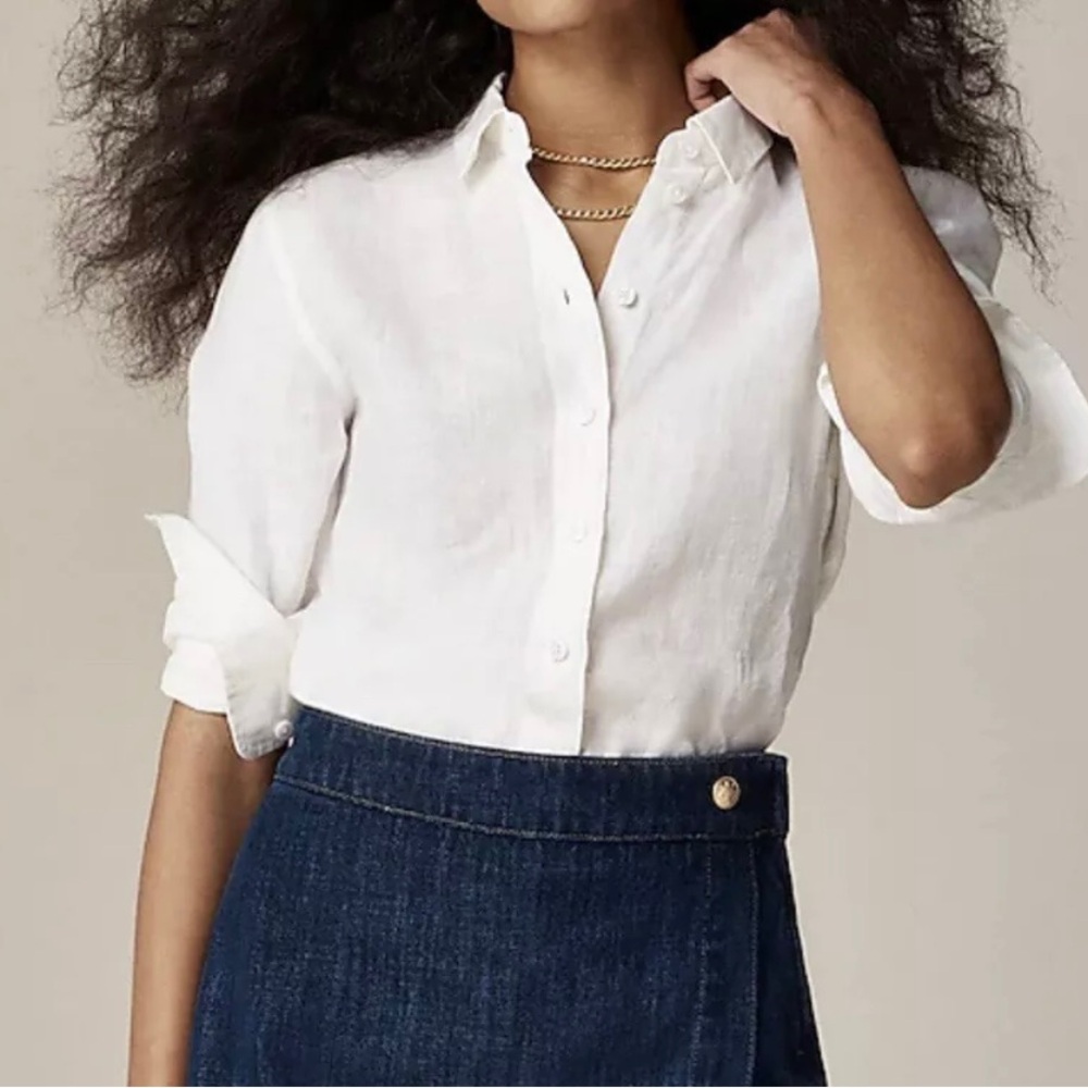 J.Crew Wren slim shirt in Baird McNutt Irish linen NWT Size 8